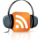 Podcastlogo: RSS-Logo mit Kopfhörer.